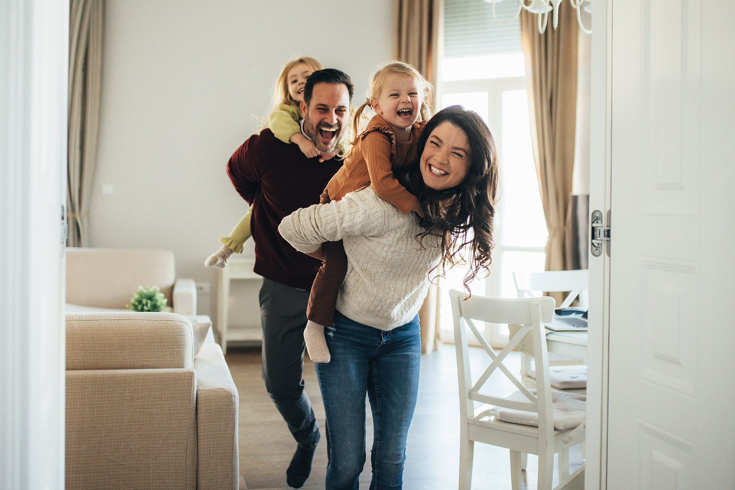 Family fun in living room