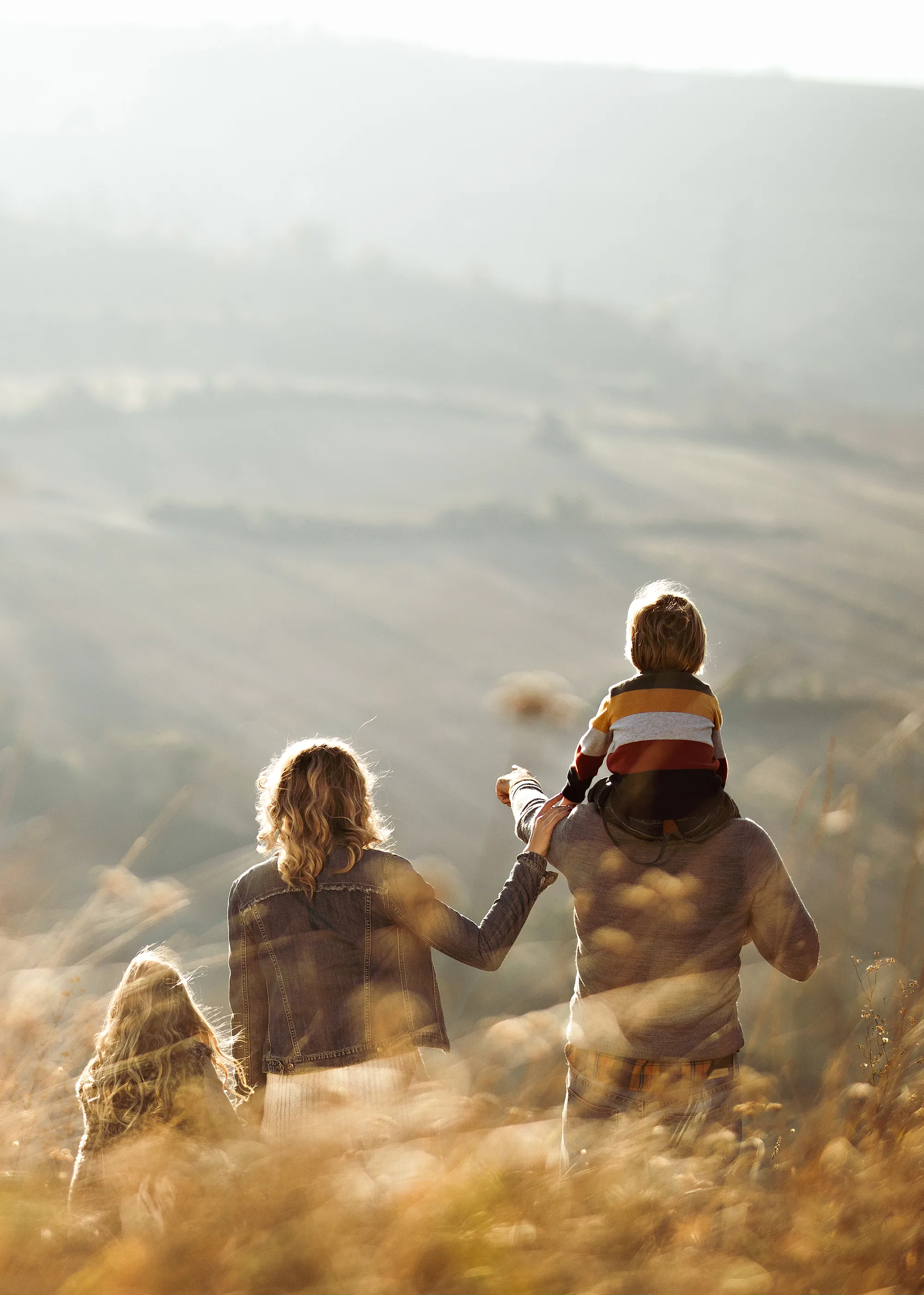 Young family looking at land